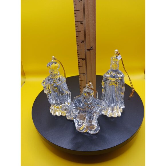 Set Of 3 Clear acrilyc Three Wise Men Christmas Ornaments - Picture 4 of 8